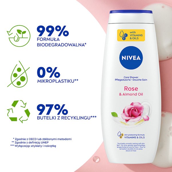 Nivea Rose &amp; Almond OIL ŻEL POD Prysznic 500 ml
