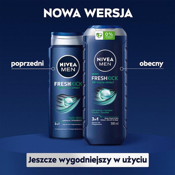 Nivea MEN Fresh Kick 3w1 żel pod prysznic 500 ml