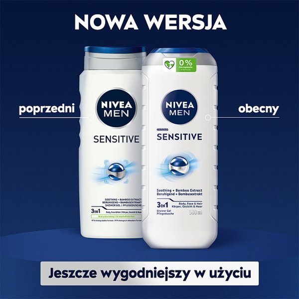 Nivea MEN Sensitive Łagodzący Żel pod prysznic dla mężczyzn o skórze wrażliwej 500 ml