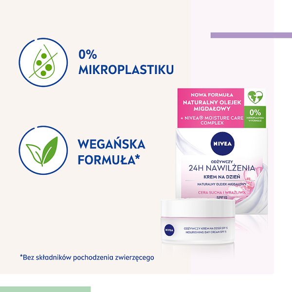 Nivea 24h Nawilżenia Odżywczy krem na dzień cera sucha i wrażliwa 50 ml