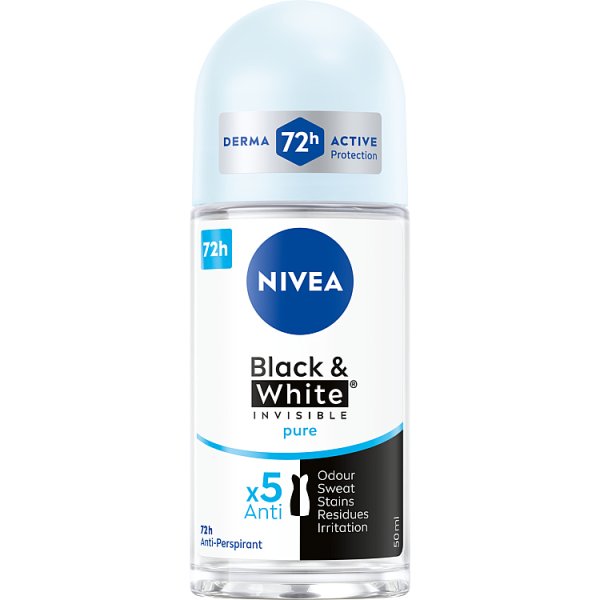Nivea Black&amp;White Invisible Pure Antyperspirant Roll ON 50 ml