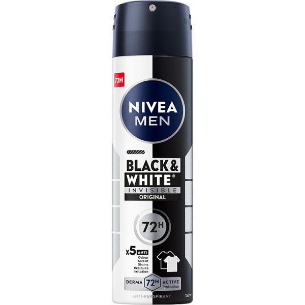Nivea MEN Black&amp;White Invisible Original Antyperspirant Spray 150 ml