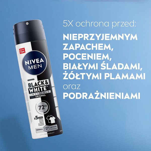 Nivea MEN Black&amp;White Invisible Original Antyperspirant Spray 150 ml