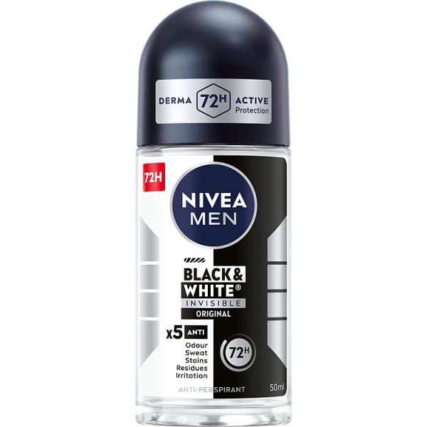 Nivea MEN Antyperspirant w Kulce Black&amp;White Invisible Original 50 ml