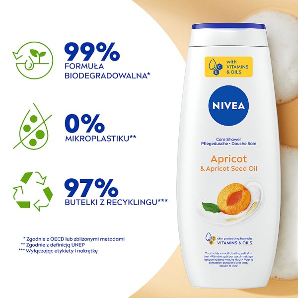 Nivea Apricot &amp; Apricot Seed Oil Kremowy żel pod prysznic 500 ml