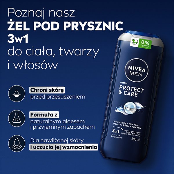 Nivea MEN Protect &amp; Care ŻEL POD Prysznic 500 ml