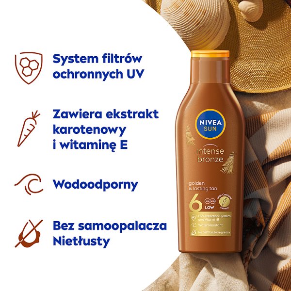 Nivea SUN Karotenowy balsam do opalania Intense bronze SPF 6 200ml