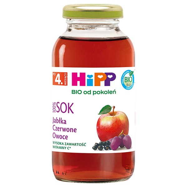HiPP BIO Sok 100 % jabłka czerwone owoce po 4. miesiącu 0,2 l