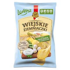 Wiejskie Ziemniaczki Chipsy ziemniaczane smak śmietanka z cebulką 130 g