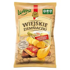 Wiejskie Ziemniaczki Chipsy ziemniaczane smak zapiekanka z szynką 130 g