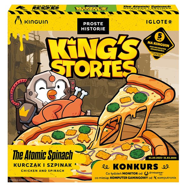 Proste Historie King&#039;s Stories The Atomic Spinach Pizza kurczak i szpinak 435 g