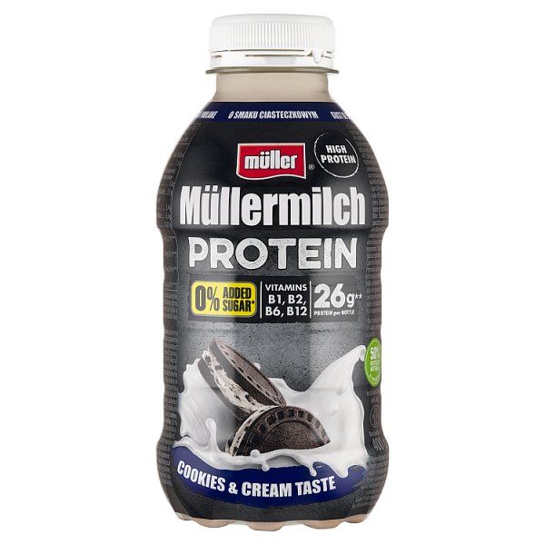 Müller Müllermilch Protein Napój mleczny o smaku ciasteczkowym 400 g
