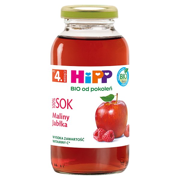 HiPP BIO Sok 100 % maliny jabłka po 4. miesiącu 0,2 l