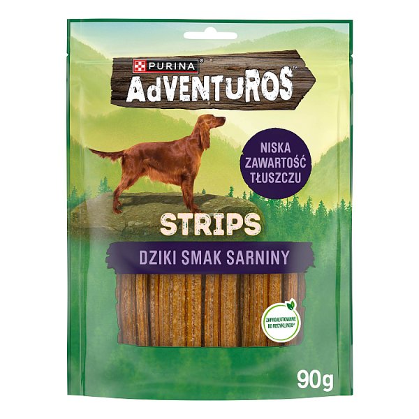 Purina AdVENTuROS Strips Karma dla psów dziki smak sarniny 90 g