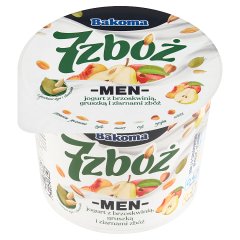 Bakoma 7 zbóż Men Jogurt z brzoskwinią gruszką i ziarnami zbóż 300 g
