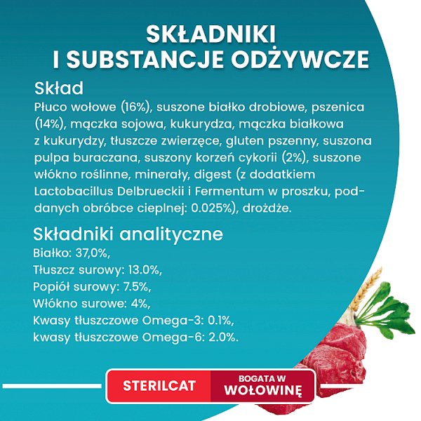 PURINA ONE Bifensis Sterilcat Karma dla kotów bogata w wołowinę 800 g