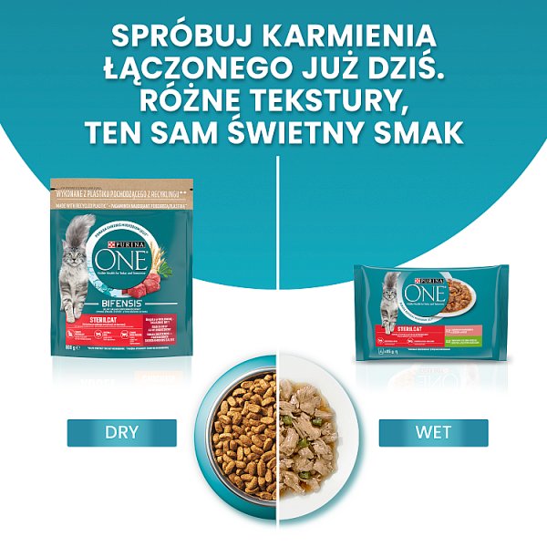 PURINA ONE Bifensis Sterilcat Karma dla kotów bogata w wołowinę 800 g
