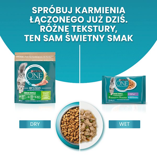 PURINA ONE Bifensis Indoor Formula Karma dla kotów bogata w indyka 800 g
