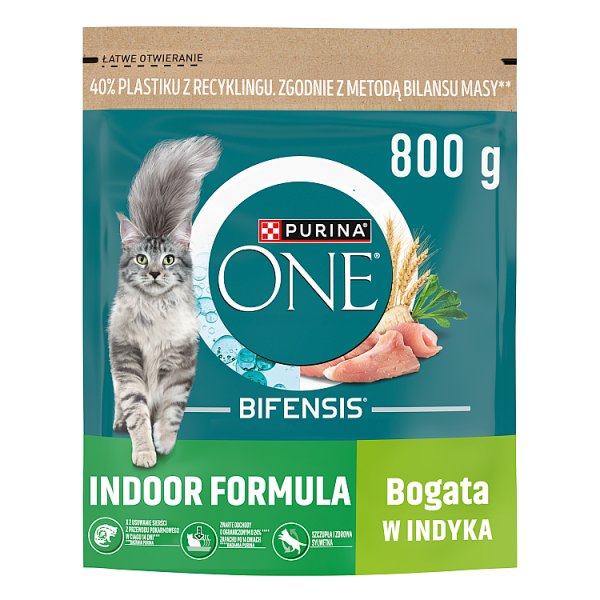 PURINA ONE Bifensis Indoor Formula Karma dla kotów bogata w indyka 800 g
