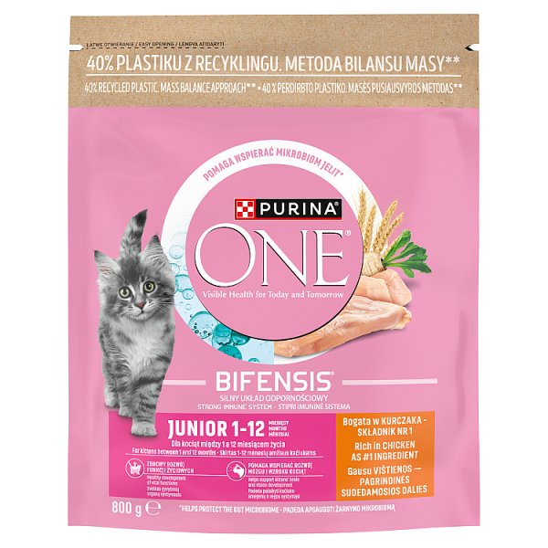 PURINA ONE Bifensis Junior Karma dla kociąt bogata w kurczaka 800 g