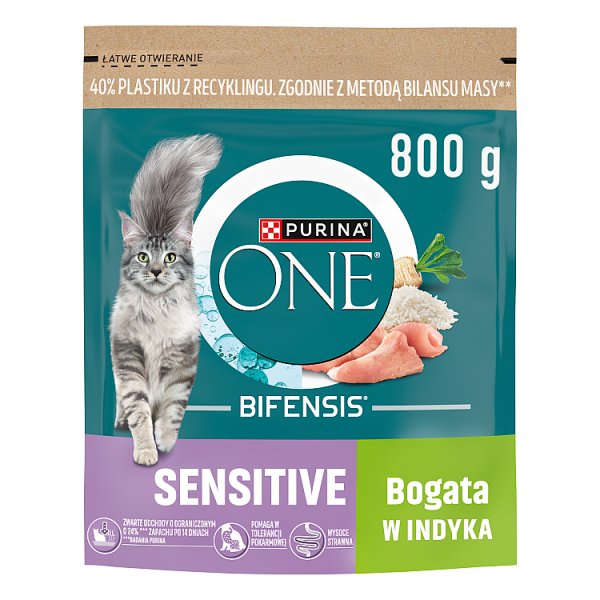 PURINA ONE Bifensis Sensitive Karma dla kotów bogata w indyka 800 g