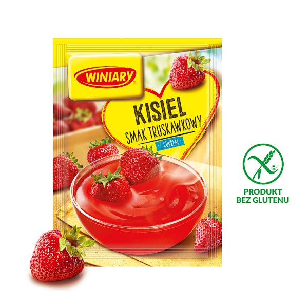 Winiary Kisiel z cukrem smak truskawkowy 77 g