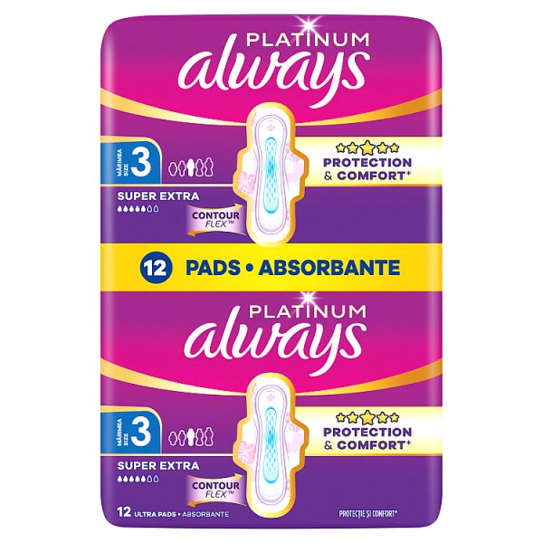 Always Platinum Podpaski Super Extra (Rozmiar 3) 12 Sztuk