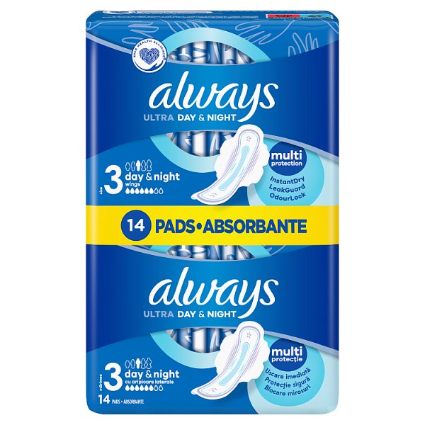 Always Ultra Day &amp; Night (R3) Ze Skrzydełkami Podpaski  Sztuk