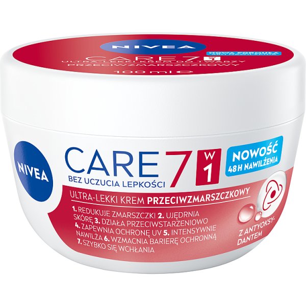 Nivea Care 7w1 Przeciwzmarszczkowy Ultra-Lekki krem do twarzy 100 ml