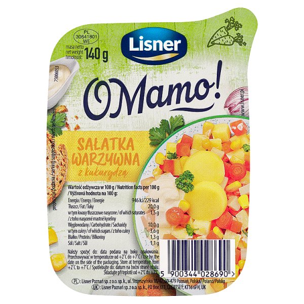 Lisner O Mamo! Sałatka warzywna z kukurydzą 140 g