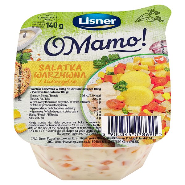 Lisner O Mamo! Sałatka warzywna z kukurydzą 140 g