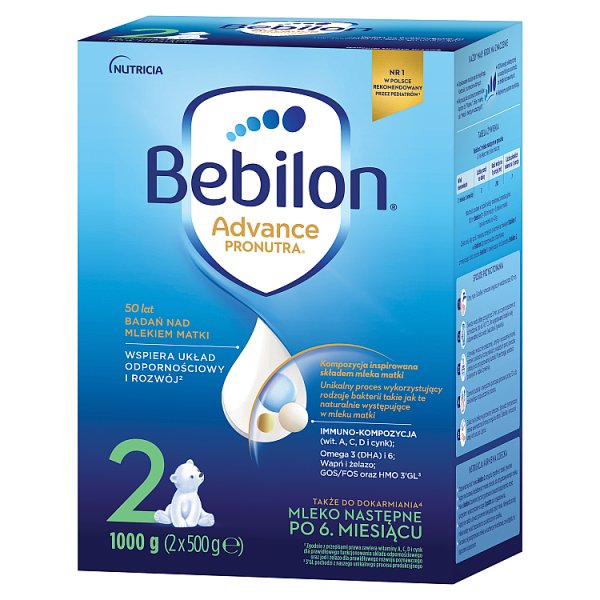 Bebilon 2 Advance Pronutra Mleko następne po 6. miesiącu 1000 g (2 x 500 g )