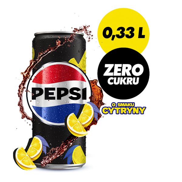 Pepsi-Cola Zero cukru Napój gazowany typu cola o smaku cytryny 330 ml