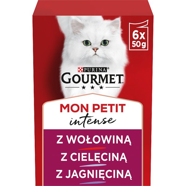 Gourmet Mon Petit Intense Karma dla kotów delikatne kawałki w pysznym sosie 6 x 50 g