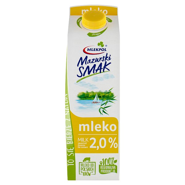 Mlekpol Mazurski Smak Mleko 2,0 % 1 l