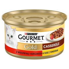 Gourmet Gold Karma dla kotów casserole z wołowiną i kurczakiem w sosie z pomidorami 85 g