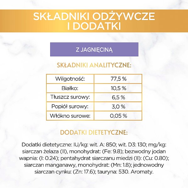 Gourmet Gold Karma mokra dla dorosłych kotów mus z jagnięciną 85 g