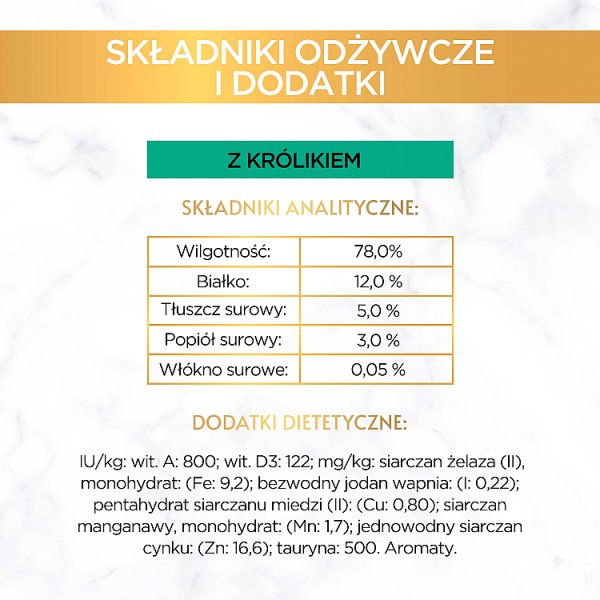 Gourmet Gold Karma dla kotów pasztet z kawałkami królika 85 g
