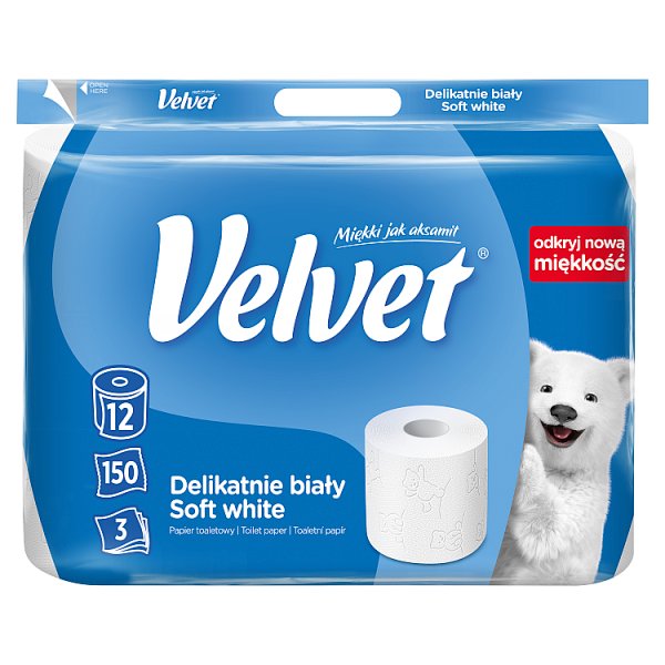 Velvet Papier toaletowy delikatnie biały 12 rolek