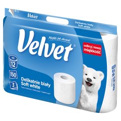 Velvet Papier toaletowy delikatnie biały 12 rolek