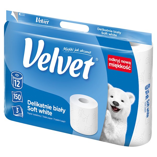 Velvet Papier toaletowy delikatnie biały 12 rolek