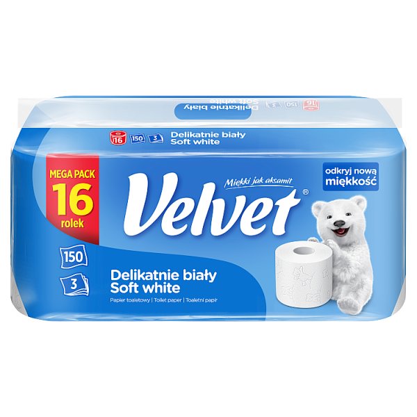 Velvet Papier toaletowy delikatnie biały 16 rolek