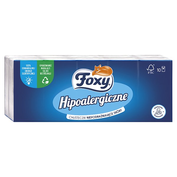 Foxy Hipoalergiczne Chusteczki niepodrażniające skóry 10 x 9 sztuk