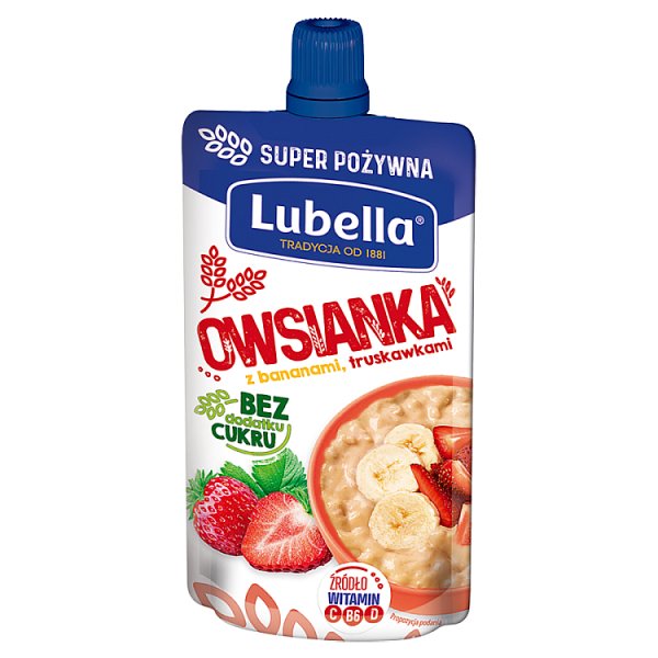 Lubella Owsianka z bananami truskawkami 100 g