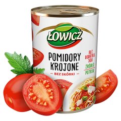 Łowicz Pomidory krojone bez skórki 400 g