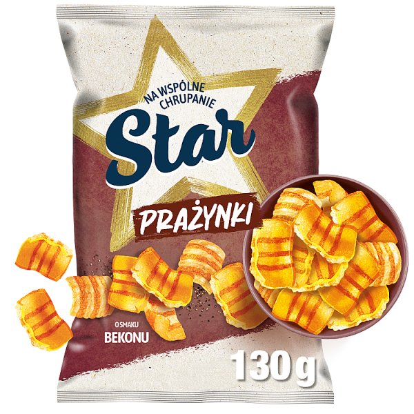 Star Prażynki Przekąski pszenne o smaku bekonu 130 g