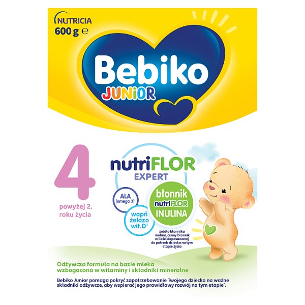 Bebiko Junior 4 Odżywcza formuła na bazie mleka dla małych dzieci powyżej 2. roku życia 600 g