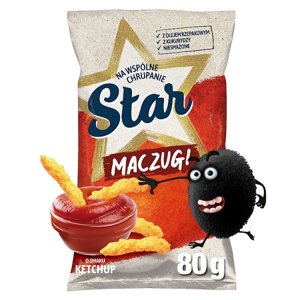 Star Maczugi Chrupki kukurydziane o smaku ketchup 80 g