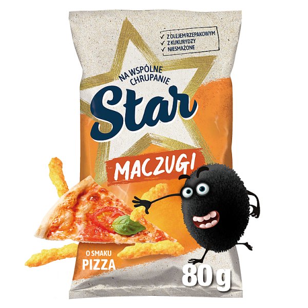 Star Maczugi Chrupki kukurydziane o smaku pizzy 80 g