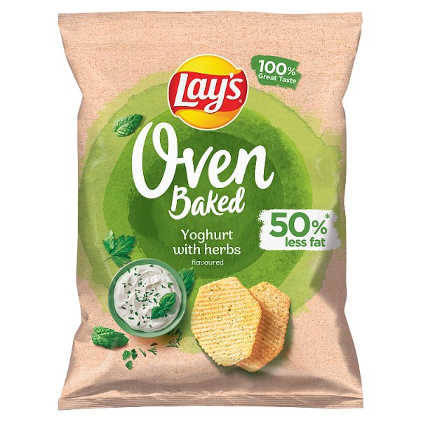 Lay's Oven Baked Pieczone formowane chipsy ziemniaczane o smaku jogurtu z ziołami 180 g